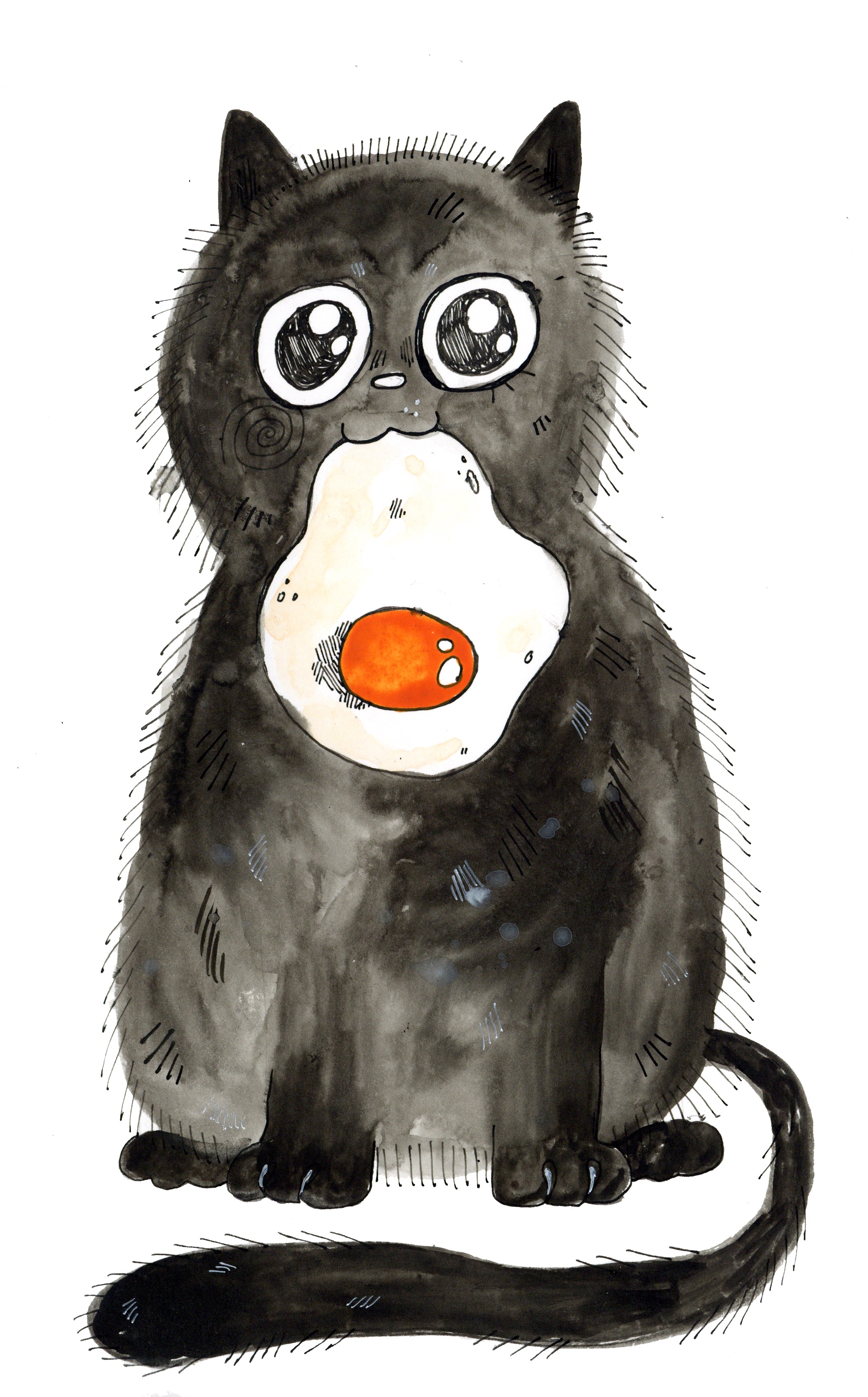 egg cat — illustration by Maya Babeanu